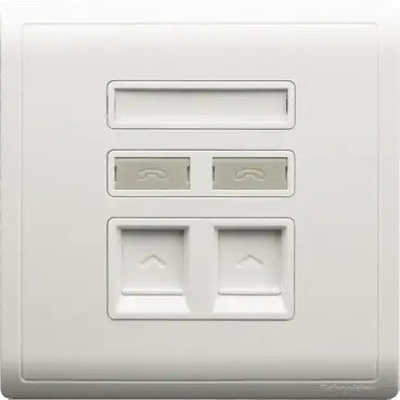 SCHNEIDER 2 Gang wall plate (without module) White
