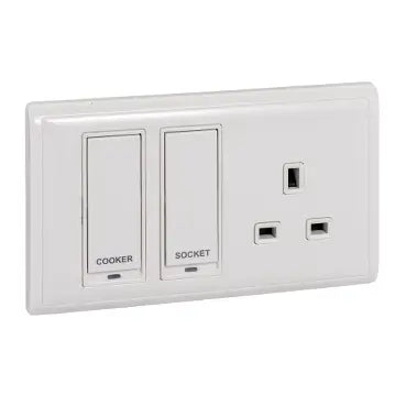 SCHNEIDER 45A Switch + 13 A Switched Socket White