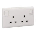 SCHNEIDER 13A 250V Twin Gang Switched Socket White