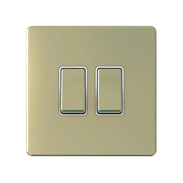 SNOWLITE 10A 2 Gang 2 Way Switch Gold