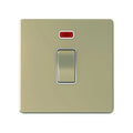 SNOWLITE 45A 1 Gang Double Pole Switch Gold with Neon 3X3