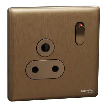 SCHNEIDER 5A 250V 1G socket  Dark Bronze
