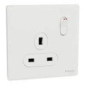 SCHNEIDER 13A 250V 1 Gang Switched Socket Painted White
