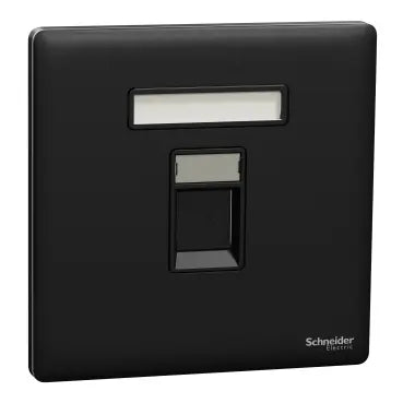 SCHNEIDER 1 Gang Tel Socket Jet Black
