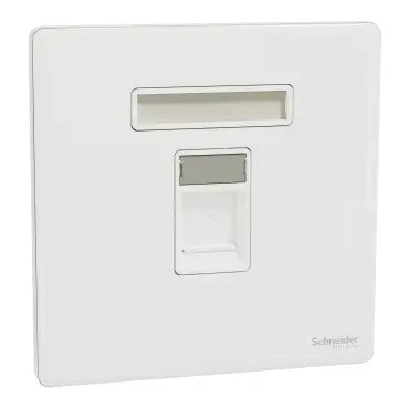SCHNEIDER 1 Gang Tel Socket Painted White