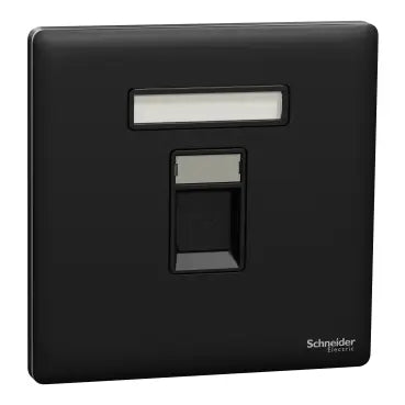 SCHNEIDER 1 Gang wall plate (without module) Jet Black