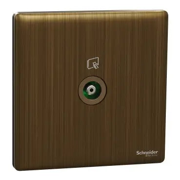 SCHNEIDER 1 Gang TV Socket Antique Brass