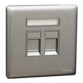 SCHNEIDER 2 Gang Tel Socket Stainless Steel