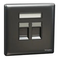 SCHNEIDER 2 Gang wall plate (without module)  Dark Grey