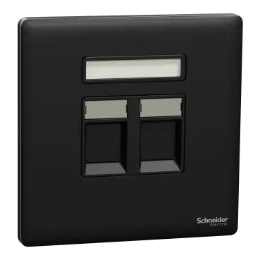 SCHNEIDER 2 Gang wall plate (without module) Jet Black