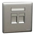 SCHNEIDER 2 Gang wall plate (without module) Stainless Steel