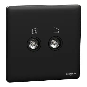 SCHNEIDER 2 Gang TV Master/FM Socket Jet Black