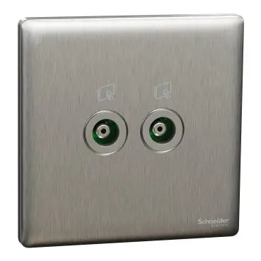 SCHNEIDER 2 Gang TV Socket Stainless Steel