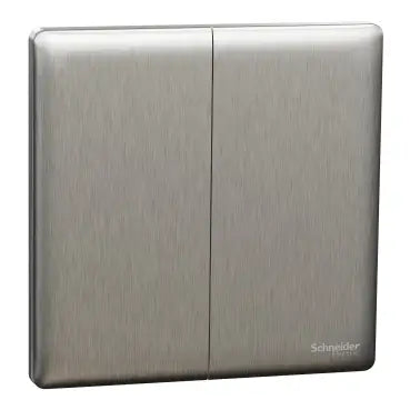 SCHNEIDER 16AX/20A 250V 2 Gang 1 Way Switch Stainless Steel