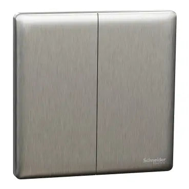 SCHNEIDER 16AX/20A 250V 2 Gang 2 Way Switch Stainless Steel