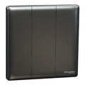 SCHNEIDER 16AX/20A 250V 3 Gang 2 Way Switch Dark Grey