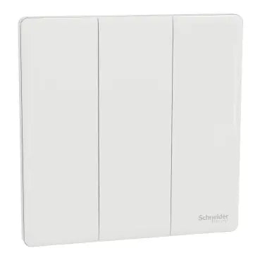 SCHNEIDER 10A 250V 3 Gang Press Switch Painted White