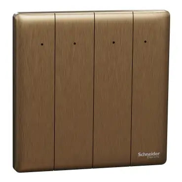 SCHNEIDER 10AX 250V 4 Gang 2 Way Switch with LED Light Dark Bronze