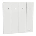 SCHNEIDER 10AX 250V 4 Gang 2 Way Switch with LED Light Painted White