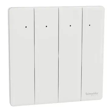 SCHNEIDER 10AX 250V 4 Gang 2 Way Switch with LED Light Painted White