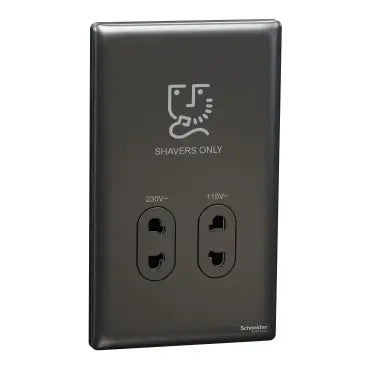 SCHNEIDER Shaver Socket 115/240V Dark Grey