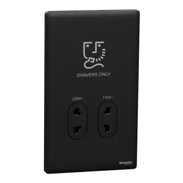 SCHNEIDER Shaver Socket 115/240V Jet Black
