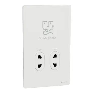 SCHNEIDER Shaver Socket 115/240V Painted White