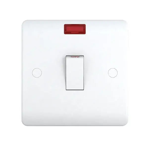 SNOWLITE Double Pole Switch With Neon 20A 1 Gang