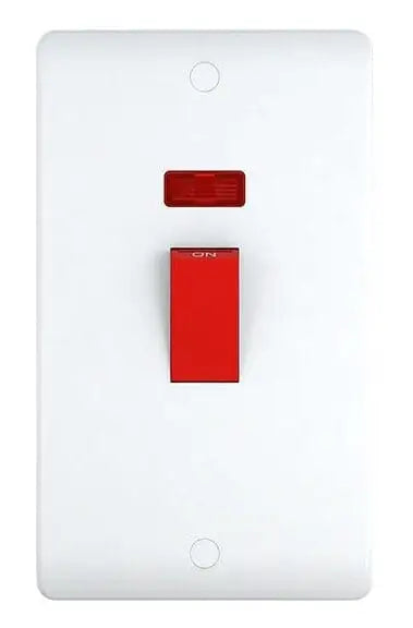 SNOWLITE 45A 1 Gang Double Pole Switch with Neon(3X6)