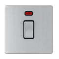 SNOWLITE 1 Gang Double Pole Silver Switch With Neon 20A