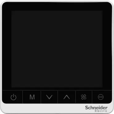 SCHNEIDER Standalone thermostat,touchscreen thermostat,240V, 3 speed,On/Off,2P, No External Sensor,White