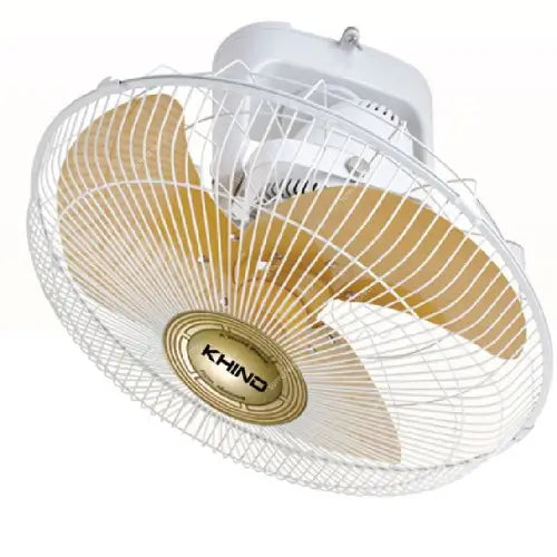 KHIND 16-inch  Auto Fan, 100 % Pure Copper Motor, 3 Leaf Metal Blade, White and Gold