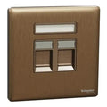 SCHNEIDER 2 Gang Tel Socket Dark Bronze