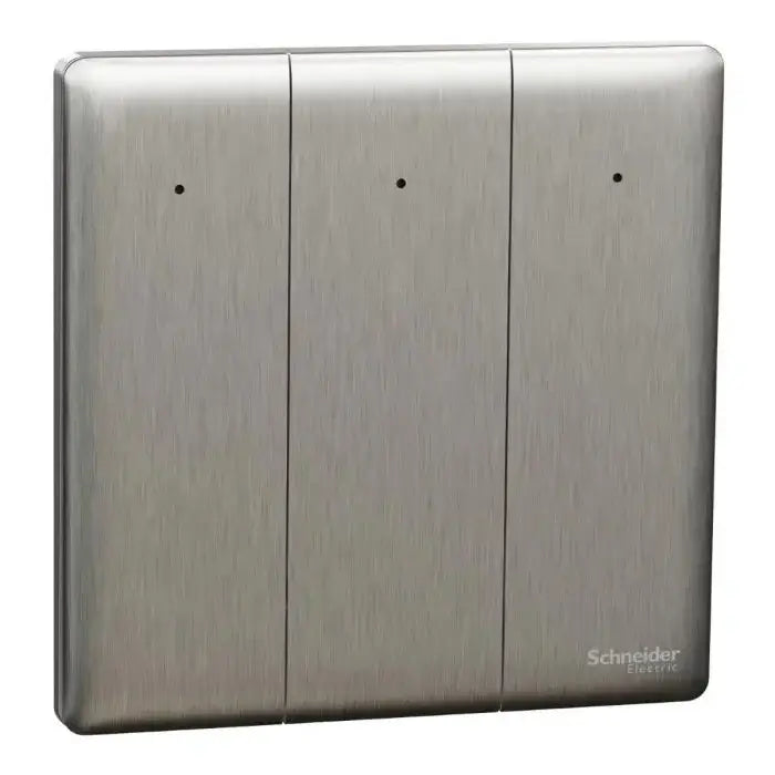 SCHNEIDER 16AX 250V 4 Gang 1 Way Switch with LED Light Stainless Steel